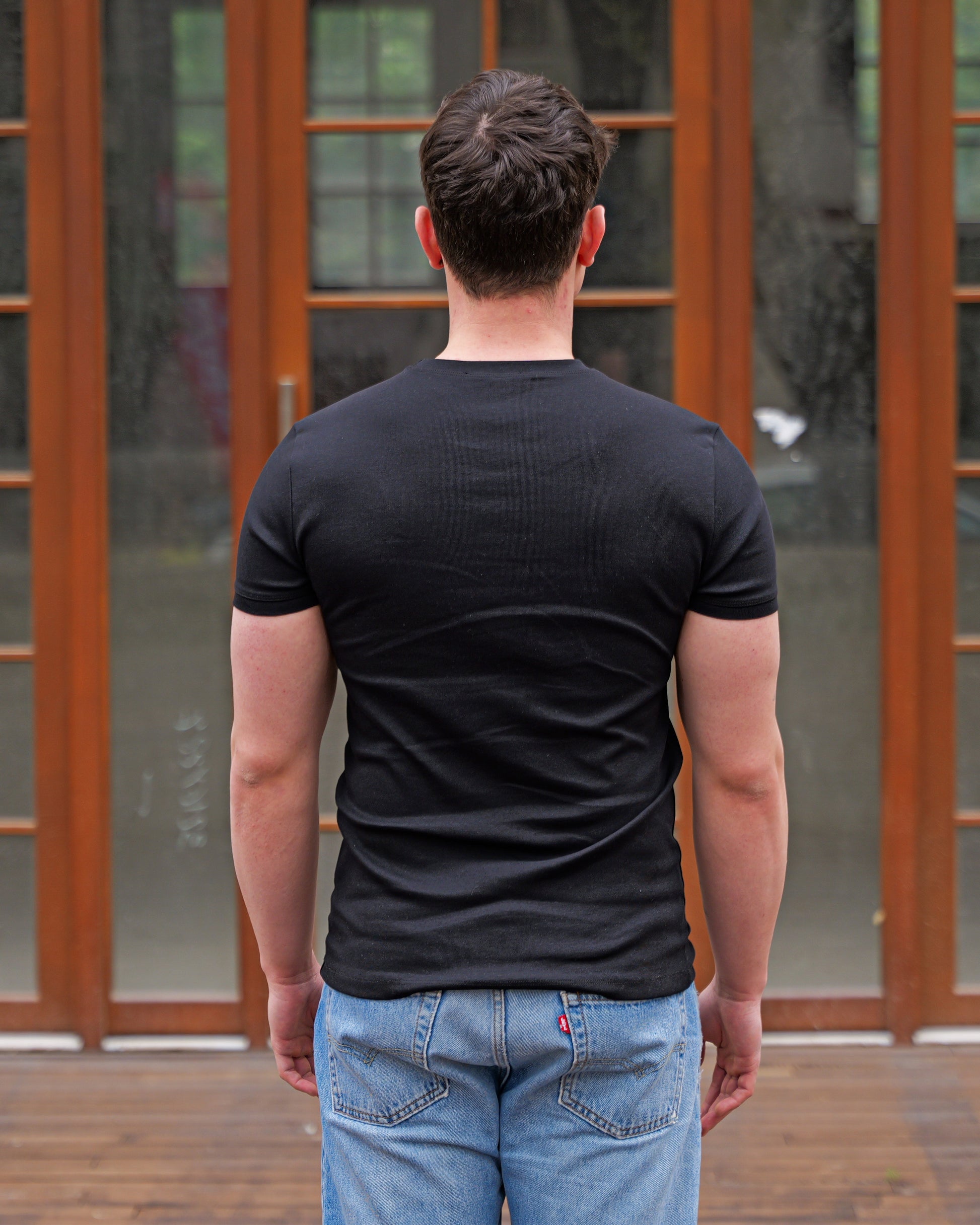 Erkek Slim Fit Siyah T-Shirt