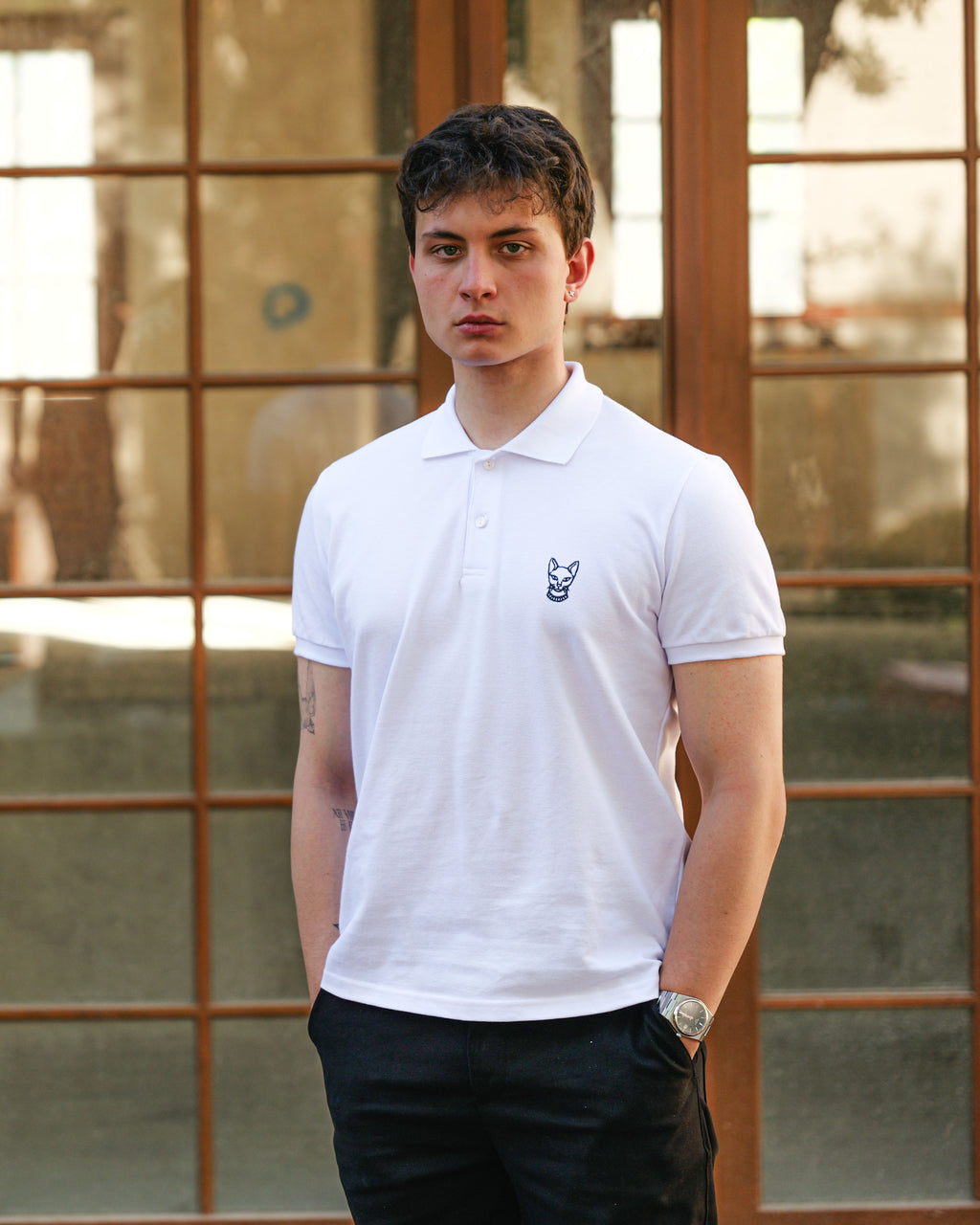 Erkek Slim Fit Beyaz Polo Tişört – %100 Pamuk, Şık ve Rahat