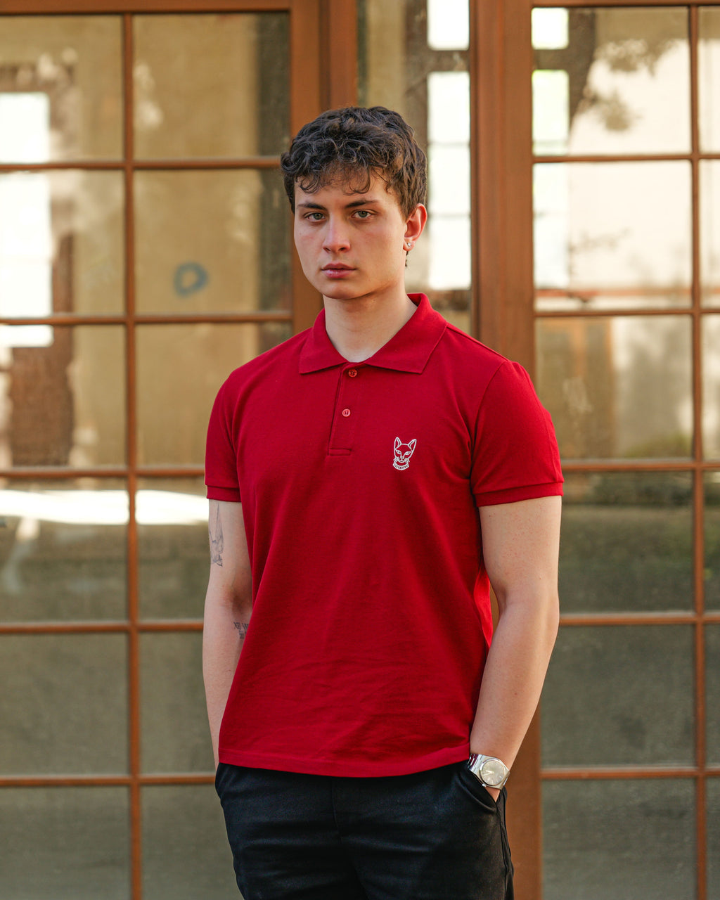 Erkek Slim Fit Bordo Polo Tişört – %100 Pamuk, Şık ve Rahat